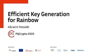 PQCrypto 2020 | Efficient Key Generation... &bull; A. Petzoldt