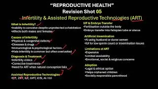 CBSE GRADE 12 INFERTILITY AND ASSISTED REPRODUCTIVE TECHNOLOGIES ART REPRODUCTIVE HEALTH 5