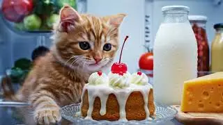 Ginger Kitten&rsquo;s Midnight Snack 🍰 | Cute 3D Cat Animation Story  | Ginger Mama Cat Catches Her Kitten