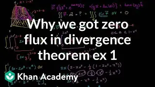 Why we got zero flux in divergence theorem example 1 | Multivariable Calculus | Khan Academy