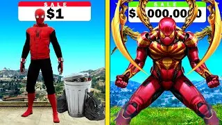 $1 SPIDERMAN Vs $1,000,000 SPIDERMAN SUIT In GTA 5!