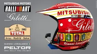 Gianni Lora Lamia Peltor WRC Jet Helmet Giletti Mitsubishi Ralliart Dakar 2002