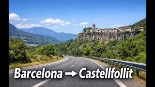 Barcelona to Castellfollit de la Roca | Scenic Drive in Spain (4K)