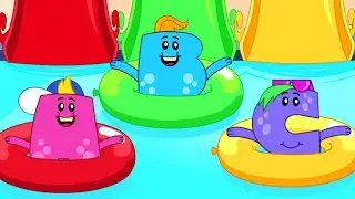 Learn Colors with ABC Monsters Magic Slide Pool Party | Pretend Play for Kids | Learning Video