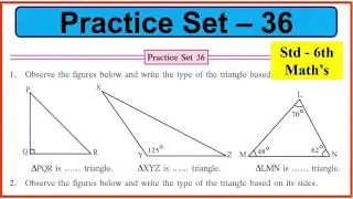 Practice set 36 Class 6 math | Triangles and their Properties | practice set 36 Maharashtra Board