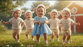 Mary Had a Little Lamb Dance | 5 Cute Babies Realistic Funny Dance Nursery Rhyme for Kids