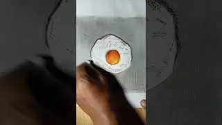 How to draw 3D fried egg realistic #art #artwork #draw #drawing #sketch #digitalart #shortsvideo