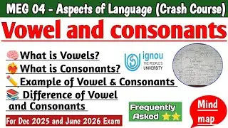 Vowels & Consonants Explained | Difference Between Vowel and Consonant Sounds | IGNOU | MEG 04 