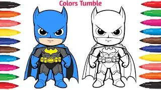How to Color Little Batman | Kids Drawing & Coloring | Colors Tumble. #batman #colorstumble