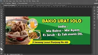 cara desain banner usaha bakso dengan photoshop