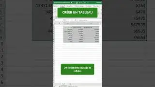 TUTO EXCEL │ Comment cr&eacute;er un tableau rapidement ? 🤔  #shorts #excel #tuto