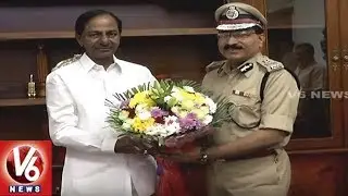 Telangana New DGP Mahender Reddy Meets CM KCR | Hyderabad | V6 News