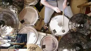 Drumming to FDT Funky Story - Drumless (www.FreeDrumlessTracks.net)