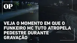 Veja o momento em que o funkeiro MC Tuto atropela pedestre durante gravação de clipe