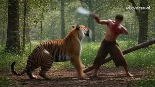 man vs tiger hard fight