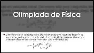 Solución a problemas de Física (Nivel Olimpiada)  #1