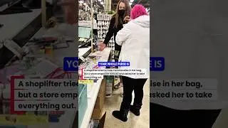 Shoplifter Sneaks Items Into Her Bag Employee Stops Her
