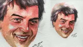 Painting of Dharmendra Deol ❤️ || Watercolor Drawing || Watercolor Portrait || By Surajit Sarkar Art