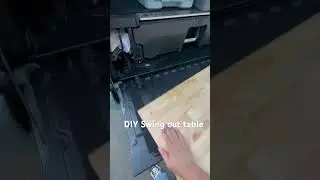 DIY swing out table, camp set up in one minute. #swingdesign #tacoma #camping #diy #overlanding