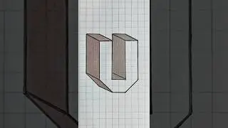 Letter U 3D #drawing #letter #3d #letra #easy #shorts #video