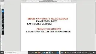 brabu promoted students exam form fill upहोगा extended date updated 25/11/2021 latest news