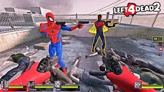 Team Spiderman vs Zombie attacks #10 - Left 4 Dead 2 funny moments