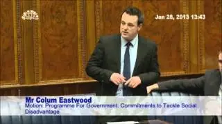 Colum Eastwood MLA: Commitments to Tackle Social Disadvantage 28/01/13