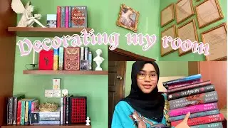 Decorating my room, organizing my new bookshelf, huge book haul & unboxing