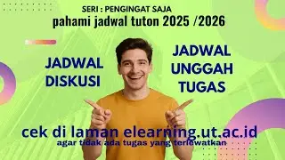 INFO PENGINGAT BAGI MAHASISWA UT YANG IKUT TUTON (TUTORIAL ONLINE)