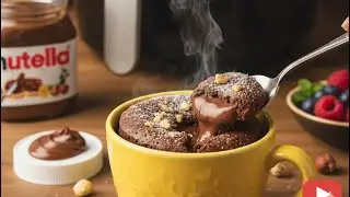 Air Fryer Nutella Mug Cake Recipe in Tamil 🍫 Make it in a Minute! | Easy 5-Min Dessert #mugcakes
