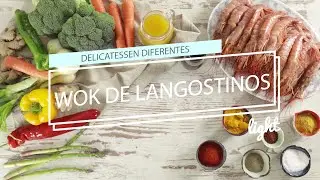 Wok de verduras 🥦🌶 y gambas🦐 [langostinos] de dieta. Light. Delicatessen Diferentes