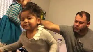 Grandpa wrestles with the girls