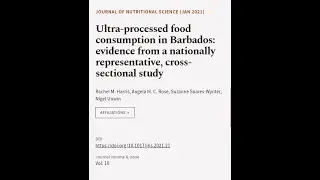 Ultra-processed food consumption in Barbados: evidence from a nationally representati... | RTCL.TV