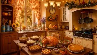 Warm Thanksgiving Day ASMR | Cozy Autumn Kitchen & Delicious Feast Vibes 🍁