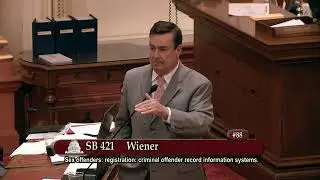 Senator Anderson on SB 421 (Tiered registry for all sex offenders)