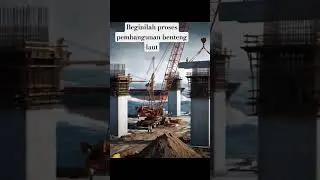the process of building a giant sea fortress #construction #ai #aivideo #crane #shorts #shortvideo