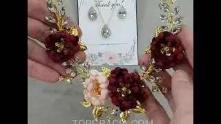 Burgundy Wedding Hair Piece