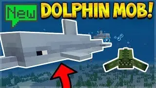 NEW DOLPHINS MOB! - THE BEST MOB EVER!! MINECRAFT POCKET EDITION 1.4 BETA (Aquatic Update)