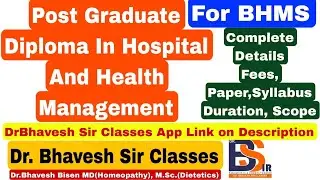 Post Graduate Diploma In Hospital And Health Management From IGNOU For BHMS | PGDHHM | DrBhavesh Sir