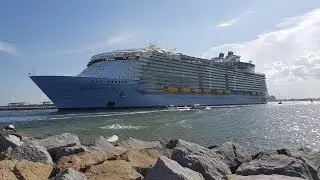 LARGEST CRUISE SHIP IN THE WORLD Leaving Port Everglades | Harmony of the Seas & Carnival Conquest