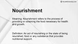 Nourishment Meaning