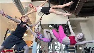 Lyra hoop circus family random tricks 🤪