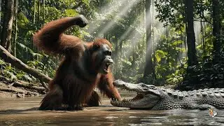Fury of Borneo Depths: Orangutan vs Saltwater Crocodile &ndash; Jungle Survival | Nature Wild Clash