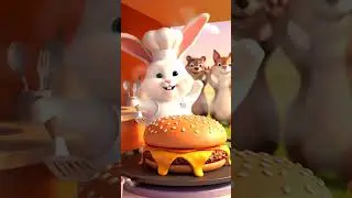 Burger Bunny 🍔🐰 &mdash; The Cutest Bite in Town #funny #cartoon #food #bunny #bunnystory #bunnychef