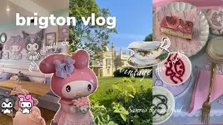 My Melody and Kuromi Cafe + Thrifting Vlog ✨🩷💜 | London to Brighton Day trip | Sanrio Themed Cafe