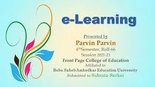e-learning | 1 | B.Ed PPT | 4th Semester