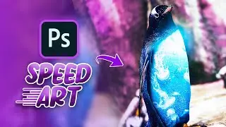Photoshop Manipulation Speed Art (No Tutorial) | Penguin Double Exposure | Strider Jack