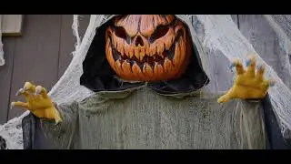 7ft Light-Up Hanging Pumpkin Head: The Ultimate Halloween Decor!