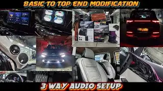 Kia Carens Basic to Top End Modification | 3 Way Audio Setup | Car LED Light | Fog Projector