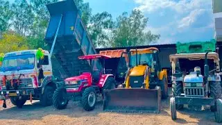JCb 3dx going to load patakhe and mud 🟡full video of jcb working on factory with swaraj and sonalika